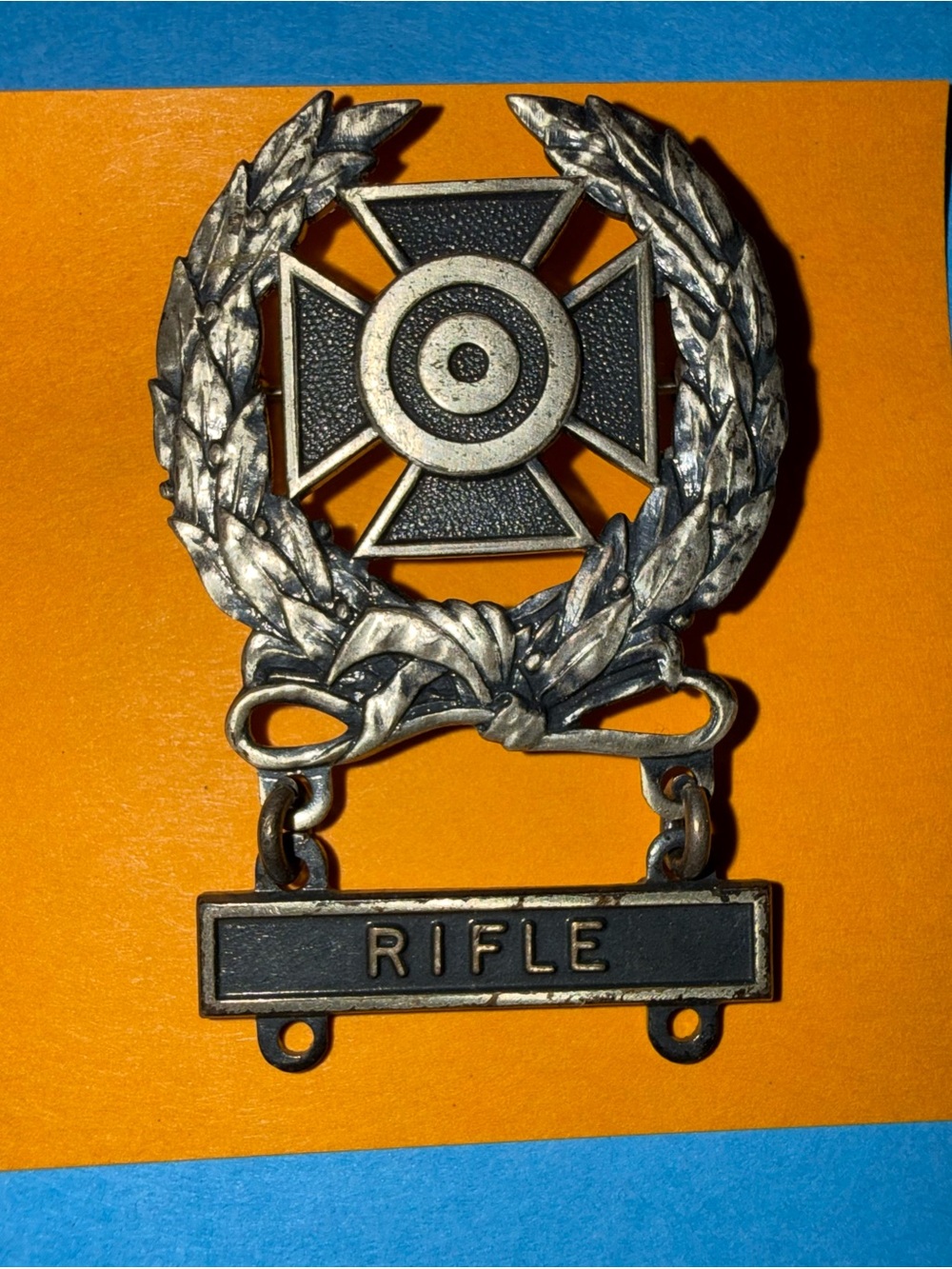 Vintage Rifle Marksmanship Badge - Sterling Silver 925